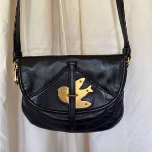 Marc by Marc Jacobs Vintage Black Leather Crossbody bag with Bird Accent